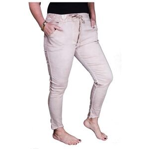 Tina Stephens Kendly Satin Tuxedo Strip Drawstring Ankle Pants